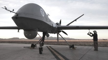 Maintenence-staff-check-a-Predator-drone-AFP